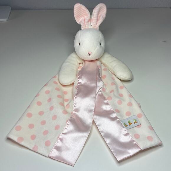 Bunnies by the Bay Carrots Pink Polka Dot Bunny Lovey Baby Security Blanket READ - Picture 1 of 12